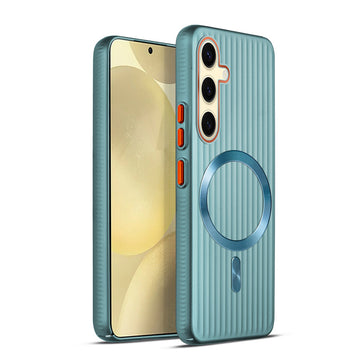 Titanium Grid Armor Hard Back Case For Samsung S25 5G, With Wireless Charging Support Compatible
