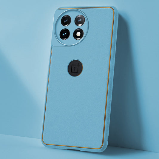 Electroplated Frame Leather Back Cover for OnePlus 11 5G