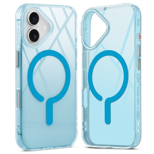 360° Air-Cushioned Protection Back Case For Apple iPhone 16 Jelly Transparent MagSafe Compatible with Metal Finish Buttons