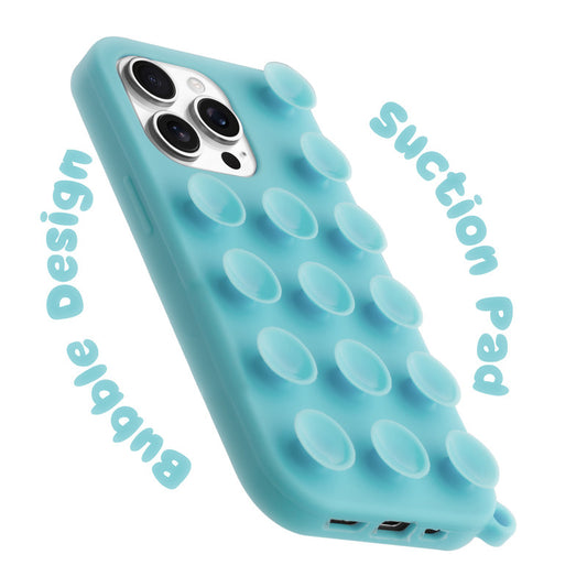 Glossy Colorful Liquid Silicone Comfort Grip Suction Case for Apple iPhone 14 Pro with Soft Touch Matte Finish & Built in Suction Pads