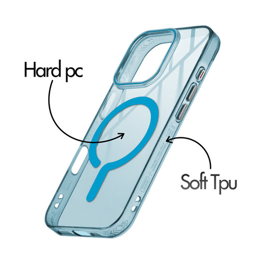 360° Airbag Protection Jelly Transparent MagSafe Compatible Back Case For Apple iphone 16 Pro Max with Metal Finish Buttons
