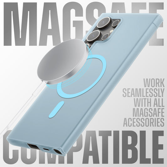 Sleek Frosted Matte Hard Back Cover With MagSafe Compatible Back Case for Samsung S22 Ultra 5G
