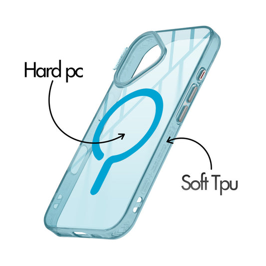 360° Air-Cushioned Protection Back Case For Apple iPhone 16 Jelly Transparent MagSafe Compatible with Metal Finish Buttons