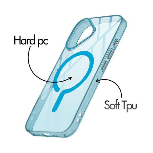 360° Airbag Protection Jelly Transparent MagSafe Compatible Back Case For Apple iPhone 16 with Metal Finish Buttons