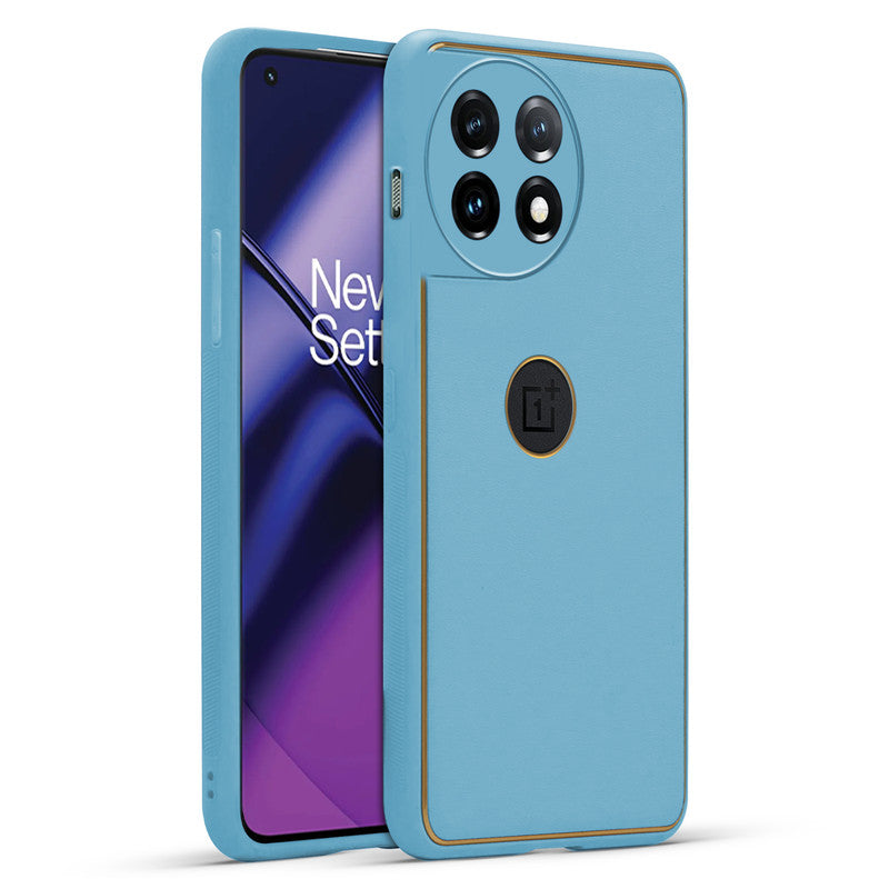 Electroplated Frame Leather Back Cover for OnePlus 11 5G