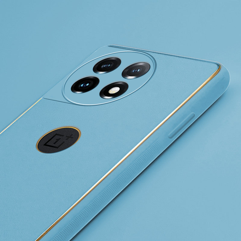 Electroplated Frame Leather Back Cover for OnePlus 11 5G