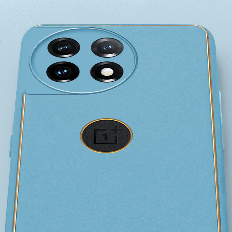 Electroplated Frame Leather Back Cover for OnePlus 11 5G