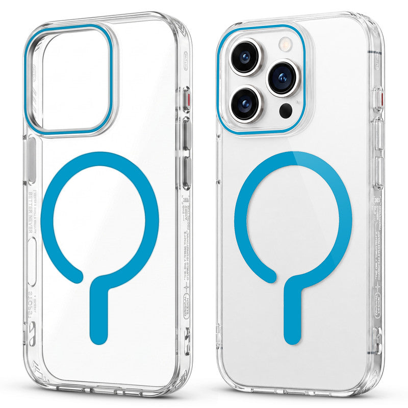 Crystal Clear Magnetic Back Case for Apple iPhone 16 Pro with Air Cushion Bumper & Metal Finish Buttons