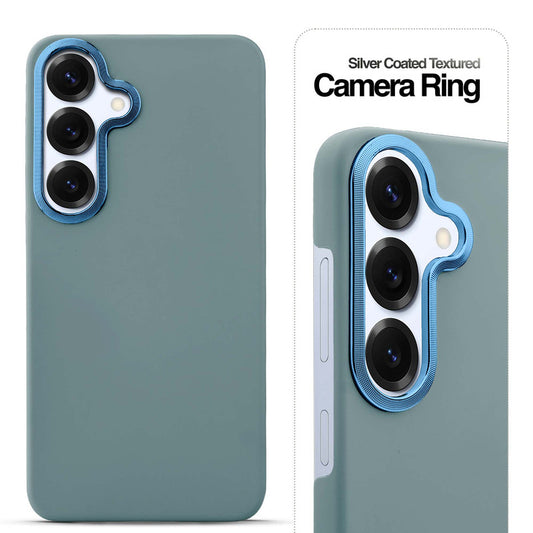 Stone Like Matte Finish Back Case for Samsung S25 5G , Detachable Camera Ring