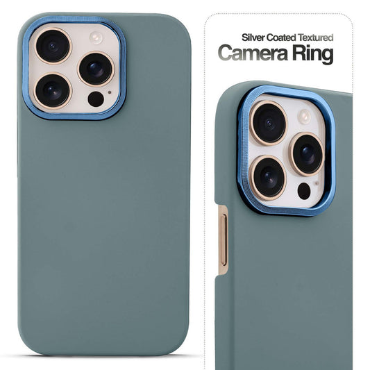 Stone Like Matte Finish Back Case for Apple iPhone 15 Pro Max , Detachable Camera Ring