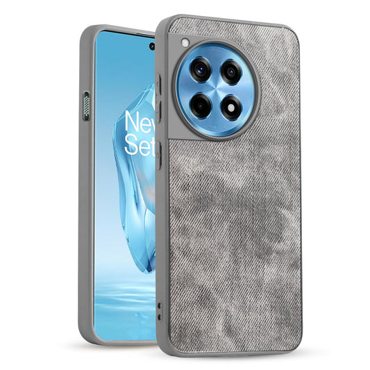 Classic Denim Finish Back Case for OnePlus 12R 5G with Raised Camera Edges & Micro-Fiber Lining