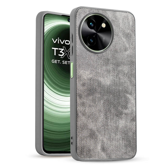 Classic Denim Finish Back Case for Vivo T3x 5G
