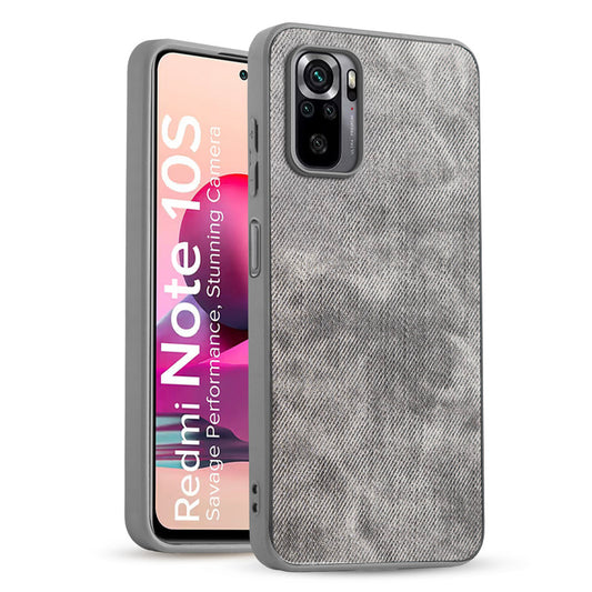 Denim Jeans Cloth Back Cover Case for Redmi Note 10S