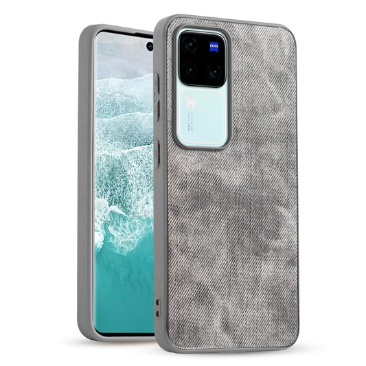 Classic Denim Finish Back Case for Vivo V30 Pro 5G with Raised Camera Edges & Micro-Fiber Lining