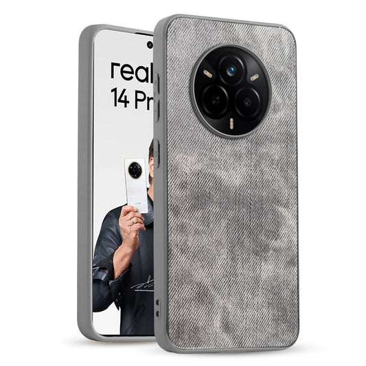 Denim Jeans Cloth Back Cover Case for Realme 14 Pro 5G