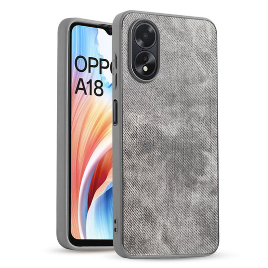 Classic Denim Finish Back Case for Oppo A18