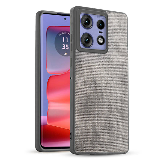 Classic Denim Finish Back Case for Motorola Moto Edge 50 Pro 5G with Raised Camera Edges & Micro-Fiber Lining