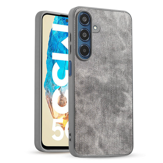 Classic Denim Finish Back Case for Samsung M35 5G with Raised Camera Edges & Micro-Fiber Lining