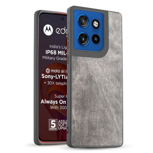 Classic Denim Finish Back Case for Motorola Moto Edge 50 Neo 5G with Raised Camera Edges & Micro-Fiber Lining