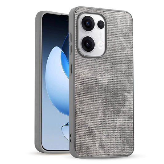 Classic Denim Finish Back Case for Oppo Reno 13 5G with Raised Camera Edges & Micro-Fiber Lining
