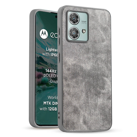 Classic Denim Finish Back Case for Motorola Moto Edge 40 Neo 5G with Raised Camera Edges & Micro-Fiber Lining
