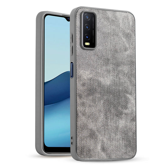 Classic Denim Finish Back Case for Vivo Y20 with Raised Camera Edges & Micro-Fiber Lining