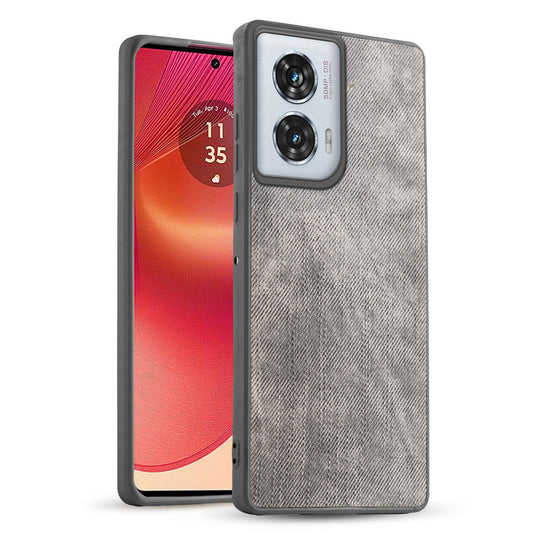 Classic Denim Finish Back Case for Motorola Moto Edge 50 Fusion 5G with Raised Camera Edges & Micro-Fiber Lining