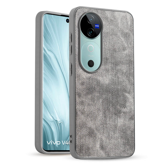 Classic Denim Finish Back Case for Vivo V40 5G with Raised Camera Edges & Micro-Fiber Lining