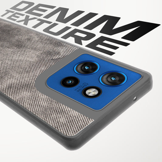 Classic Denim Finish Back Case for Motorola Moto Edge 50 Neo 5G with Raised Camera Edges & Micro-Fiber Lining