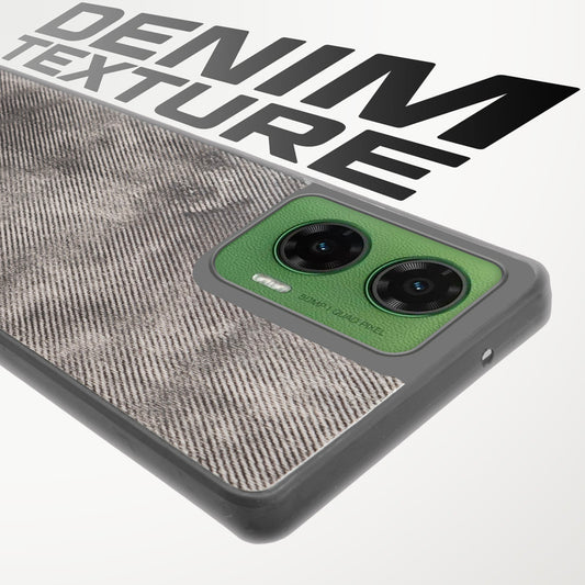 Classic Denim Finish Back Case for Motorola G35 5G with Raised Camera Edges & Micro-Fiber Lining