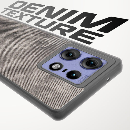 Denim Jeans Cloth Back Cover Case for Motorola Moto Edge 50 Pro 5G