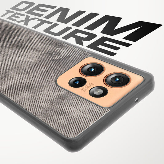 Classic Denim Finish Back Case for Motorola Moto Edge 50 5G with Raised Camera Edges & Micro-Fiber Lining