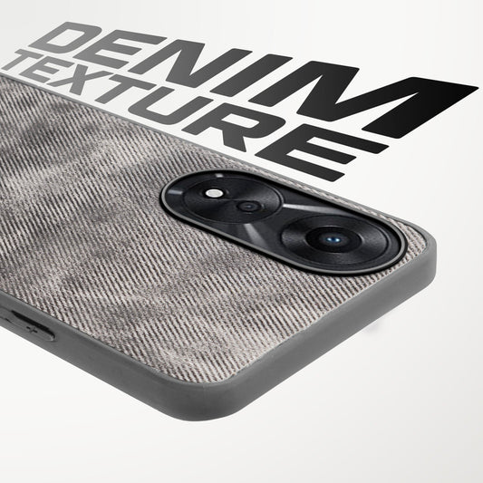 Classic Denim Finish Back Case for Oppo A78 5G with Raised Camera Edges & Micro-Fiber Lining
