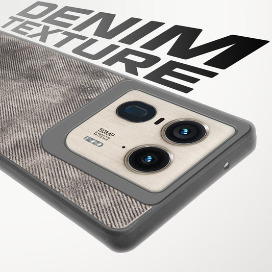 Denim Jeans Cloth Back Cover Case for Motorola Moto Edge 50 Ultra 5G