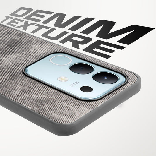 Denim Jeans Cloth Back Cover Case for Vivo T4x 5G