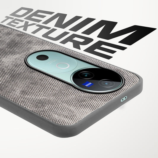 Classic Denim Finish Back Case for Vivo V40 5G with Raised Camera Edges & Micro-Fiber Lining