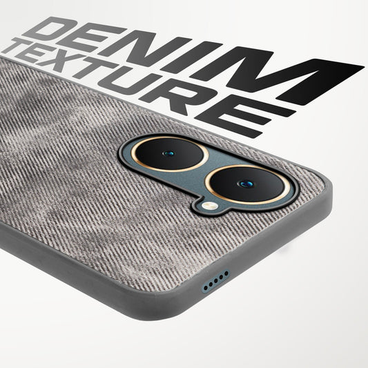 Classic Denim Finish Back Case for Vivo Y18 with Raised Camera Edges & Micro-Fiber Lining