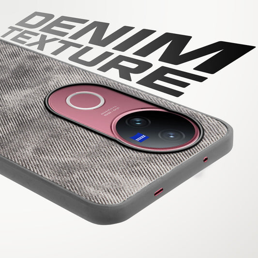Classic Denim Finish Back Case for Vivo V50 5G with Raised Camera Edges & Micro-Fiber Lining