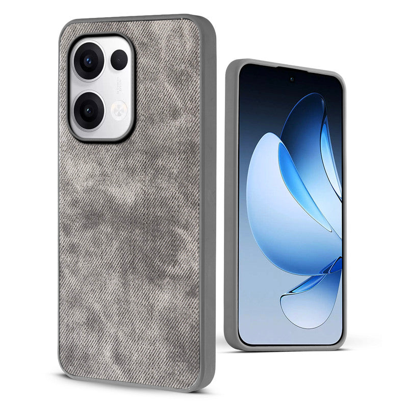 Denim Jeans Cloth Back Cover Case for Oppo Reno 13 5G