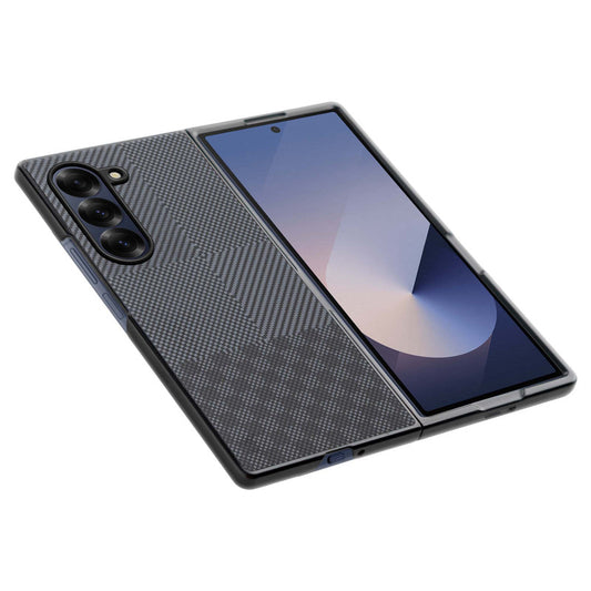 Carbon Fiber TPU Back Cover for Samsung Z Fold 6 with Checkered Printed Designs