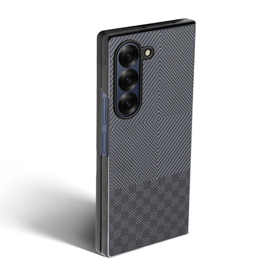 Carbon Fiber TPU Back Cover for Samsung Z Fold 6 with Checkered Printed Designs