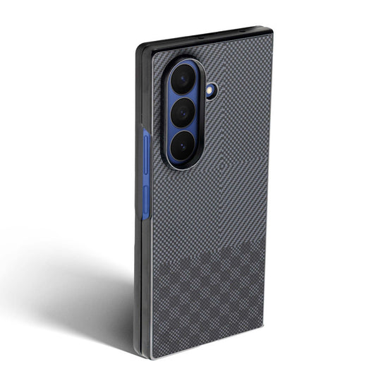 Carbon Fiber TPU Back Cover for Samsung Z Fold 7 with Checkered Printed Designs