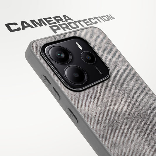 Classic Denim Finish Back Case for Redmi Note 14 SE 5G with Raised Camera Edges & Micro-Fiber Lining