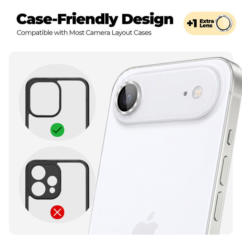 Camera Lens Protector For Apple iPhone 17 Air, HD Clear Lens Guard (2 Camera Rings)