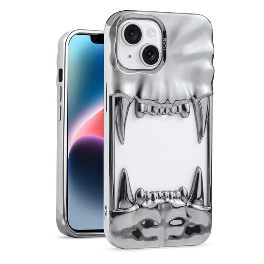 3D Tiger Fang Back Case for Apple iPhone 14, A Wild and Fearless Vibe