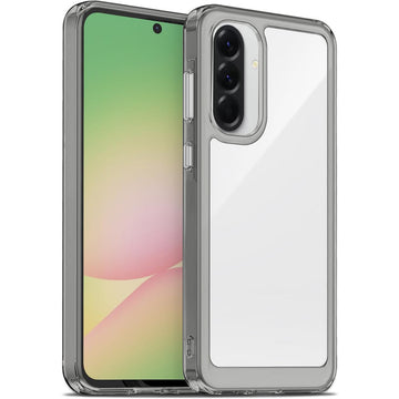 Minimalist Transparent Hard Case For Samsung A56 5G with Silver Button Detailing & Camera Protection Edges