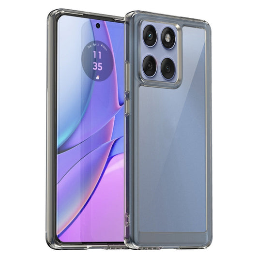 Minimalist Transparent Hard Case For Motorola Edge 60 Fusion 5G with Silver Button Detailing & Camera Protection Edges