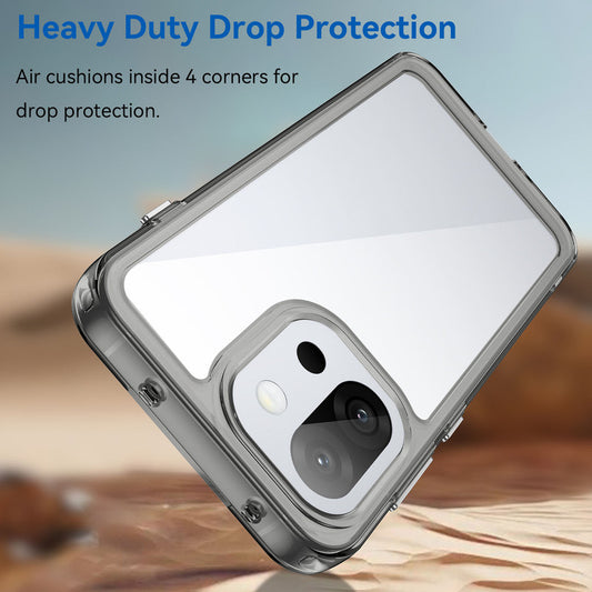 Minimalist Transparent Hard Case For OnePlus 13s with Silver Button Detailing & Camera Protection Edges