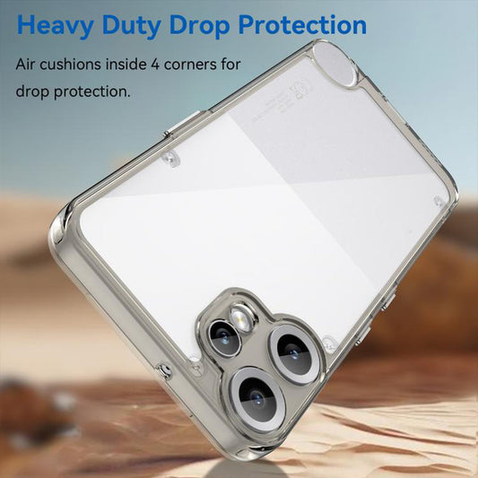 Minimalist Transparent Hard Case For CMF Nothing Phone 2 Pro with Silver Button Detailing & Camera Protection Edges