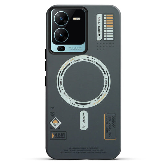 Mechanical Circuit Print Hard Back Cover For Vivo V25 Pro 5G